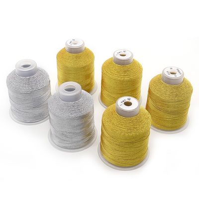 100g ゴールド&amp;シルバー シルク ミュティ糸 ポリエステル 金属糸糸 DIY刺身用