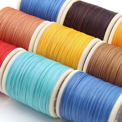 手作り レザー セービング ワックス 糸 150D/16 強度 ポリエステル 編織 ロープ DIY