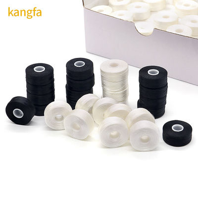 75D/2 100% ポリエステル プリロープ ボビン 糸 高強度 144pcs/箱 L型 白い側