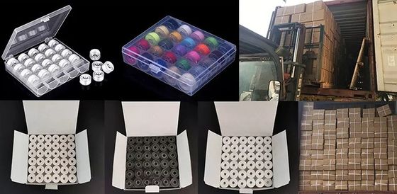 100%ポリエステル 白 75d/2 144pcs/箱 Lサイズ 刺身用のポリエステル前回りボビン糸