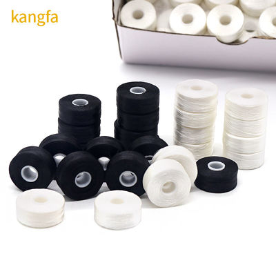144pcs/Box 白/黒 75D/2 100%ポリエステル 前編みボビン 糸 L型 側より少ない
