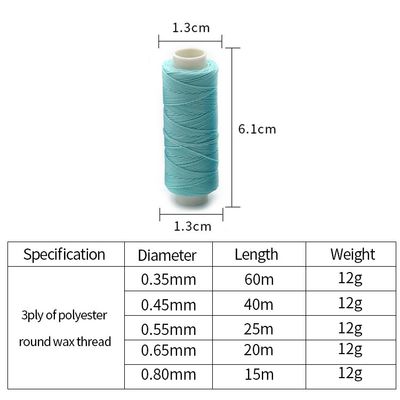 化学耐性手編み 0.35MM ポリエステル ワックス 糸