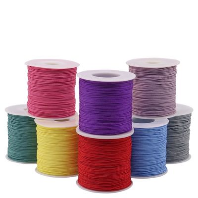 織り ネックレスロープ DIY用 1mm 手作り 数珠の赤いロープ糸 宝石 玉糸