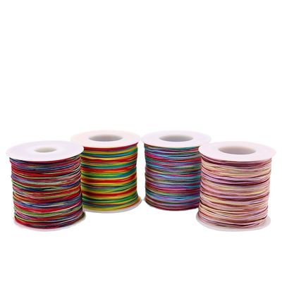 織り ネックレスロープ DIY用 1mm 手作り 数珠の赤いロープ糸 宝石 玉糸