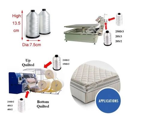 ホワイト 500g 40/2 床包縫製用底糸 100%ポリエステル縫製糸