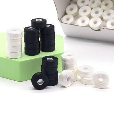 持続可能 ユニバーサル 144pcs/箱 白/黒 75D/2 100%ポリエステル 前編みボビン糸